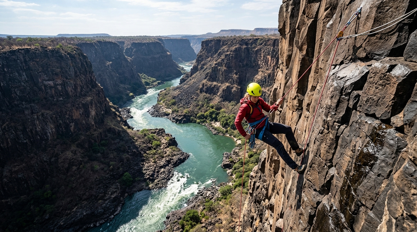 Abseiling and Rap Jumping in the Batoka Gorge