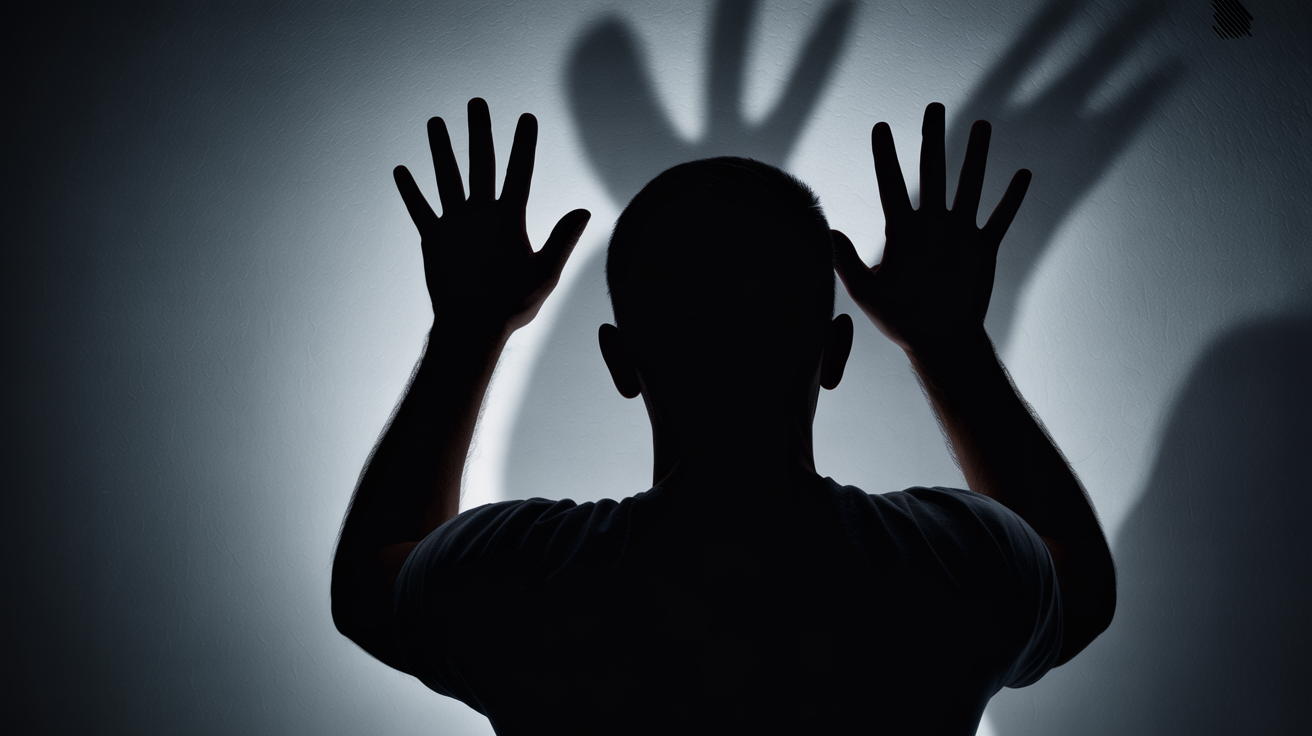 Silhueta com mãos criando sombras