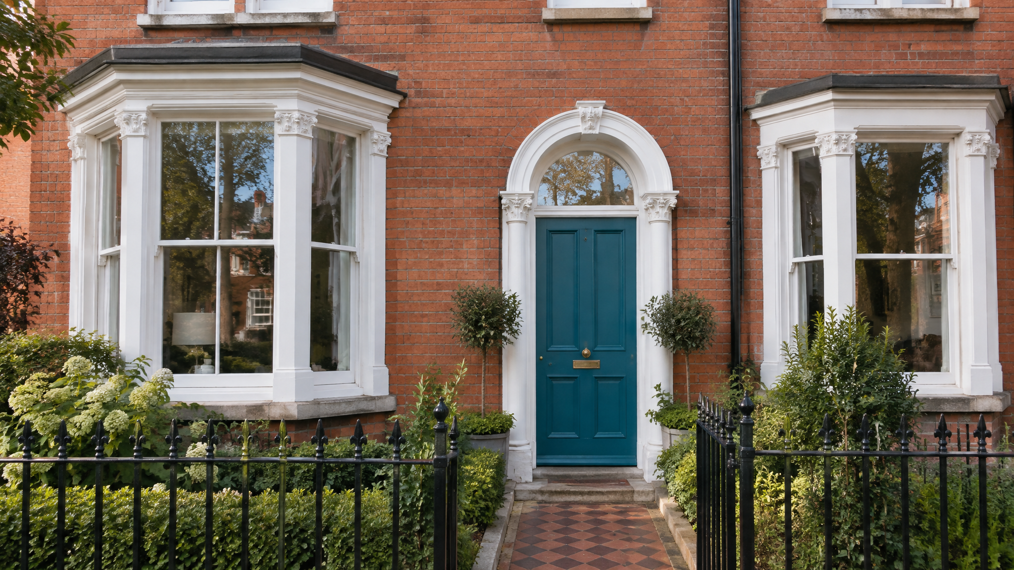 Freshly painted window frames on a Dublin home