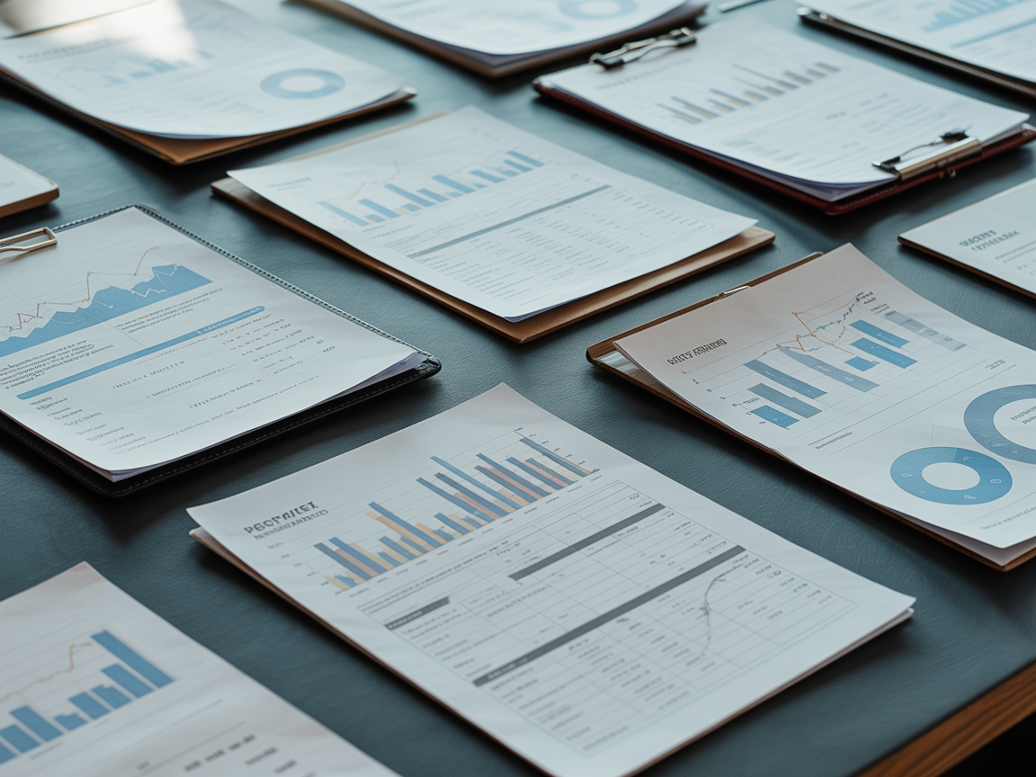 Neatly organized financial documents after a bookkeeping cleanup