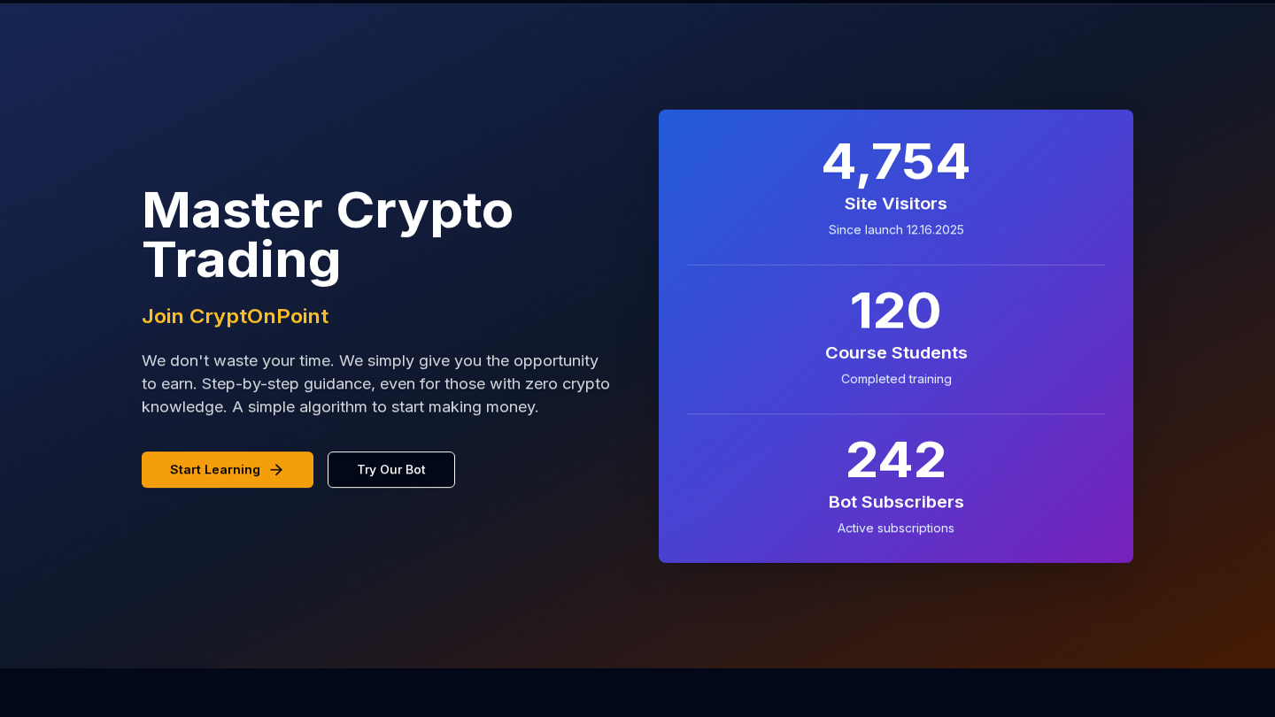 CryptOnPoint — Fintech · Crypto Education