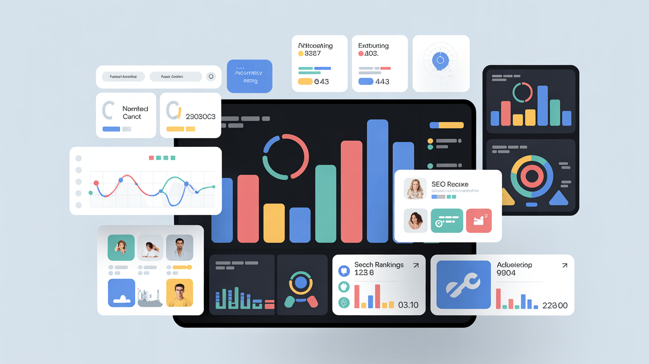 Digital Marketing services - analytics dashboard with metrics
