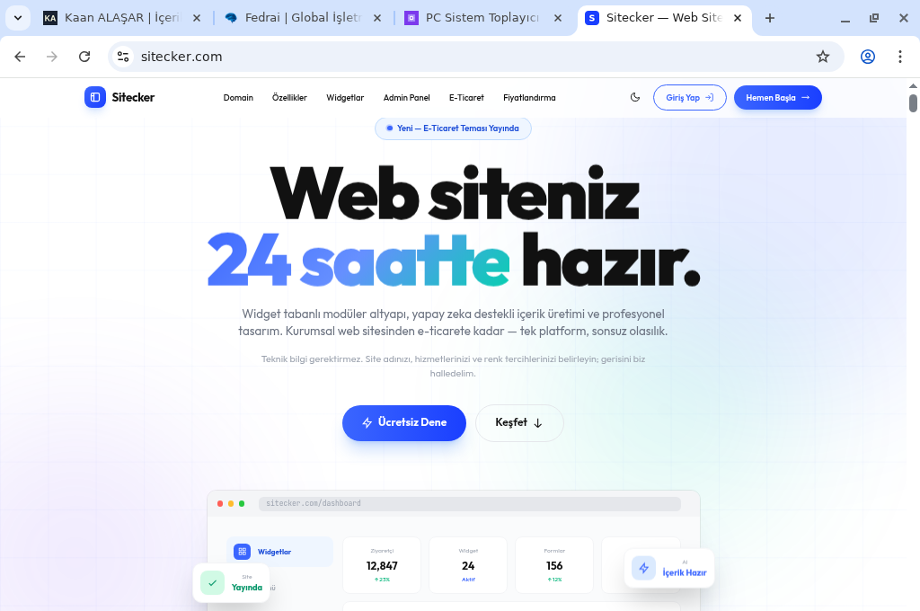 Sitecker - proje önizleme