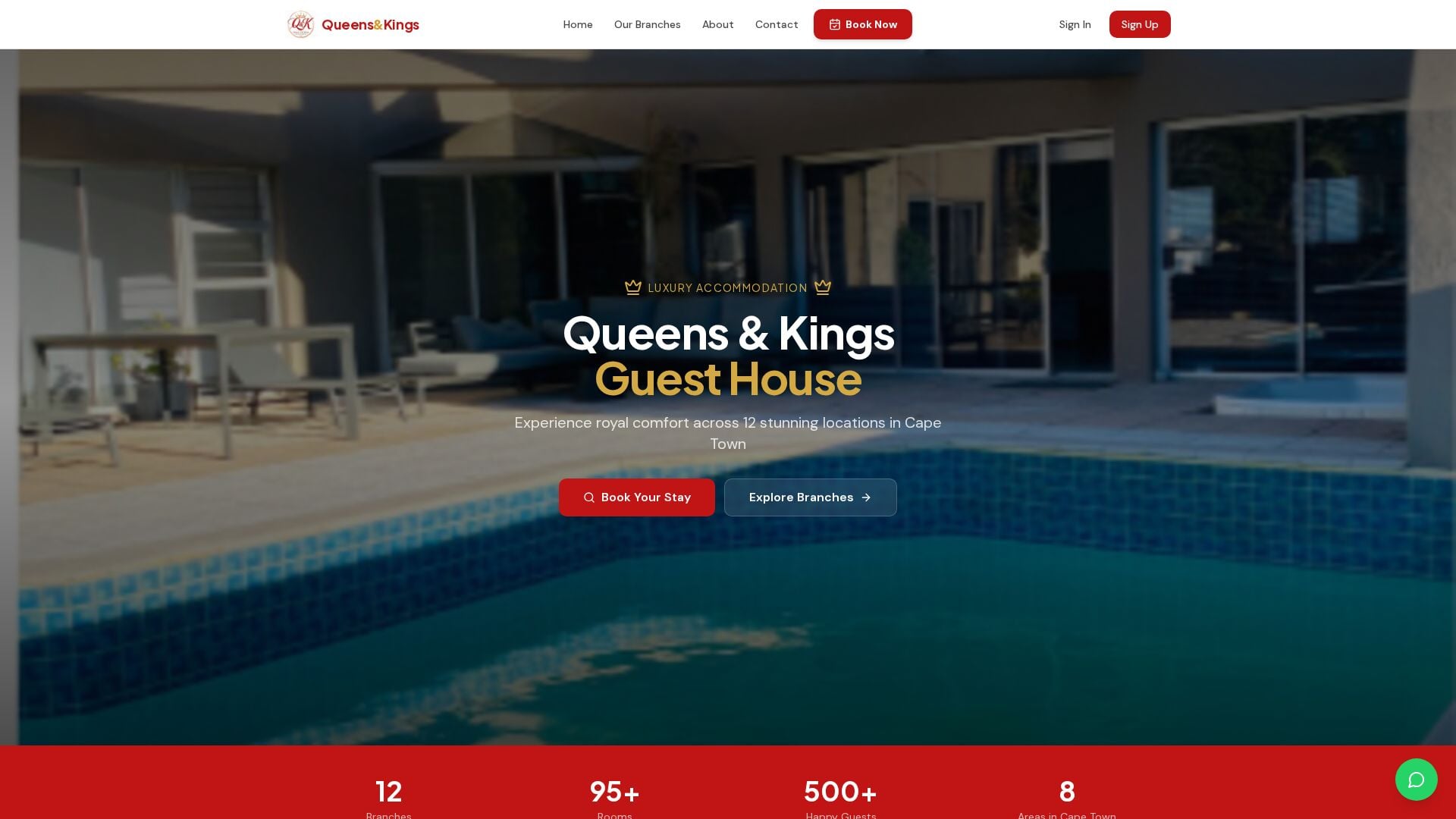 Queens & Kings Guesthouses website