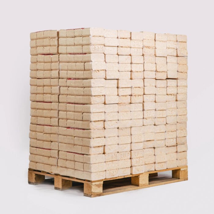 Briquetes de Madeira 100% Resinosas – Palete 960 kg