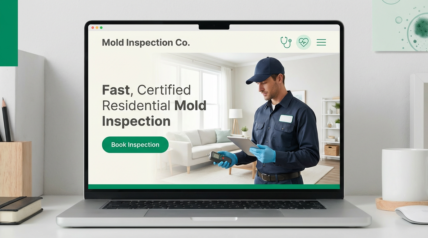 Live preview of Mold Inspection Co. demo website — Specialty Inspection example