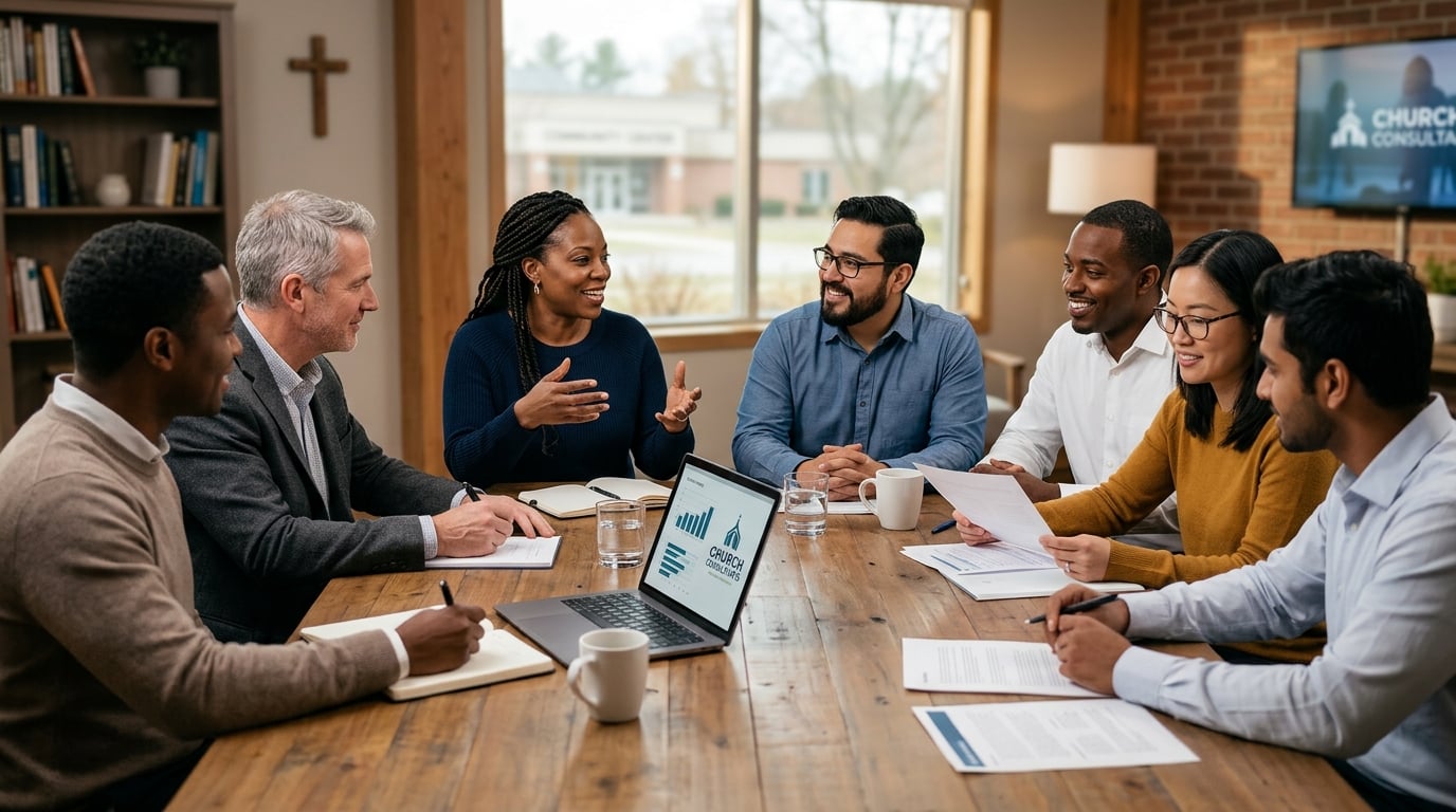 Church leadership team meeting together