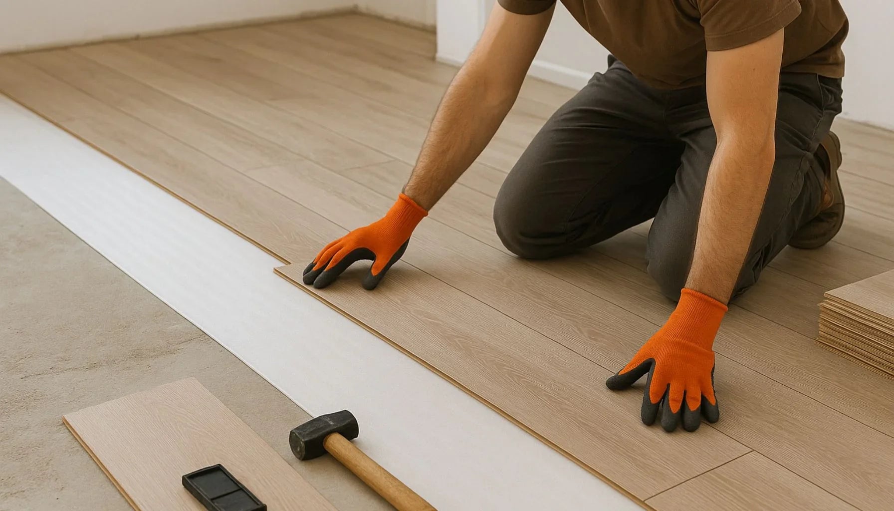 LVP and laminate flooring installation in a Miami home by Worldwide Floors Corp