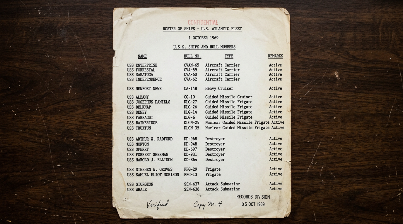 The VA’s Navy and Coast Guard ships list