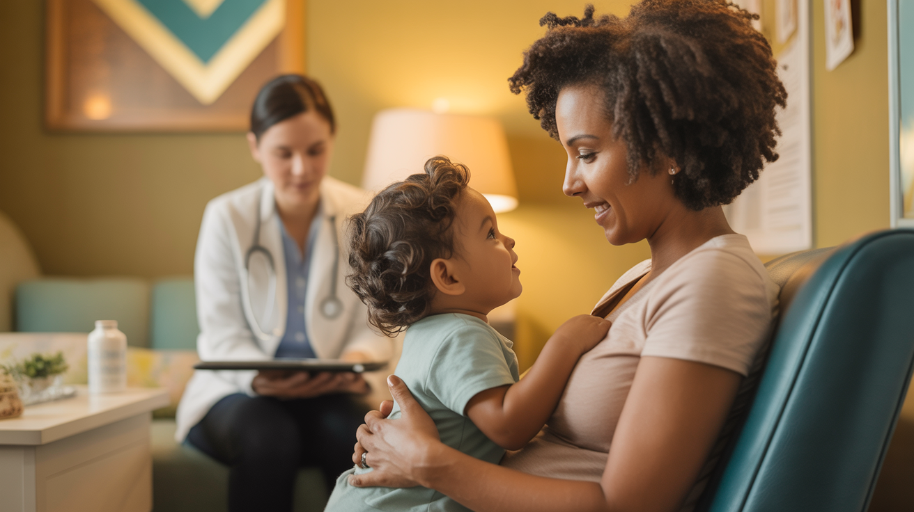 Family health services - mother and child receiving care