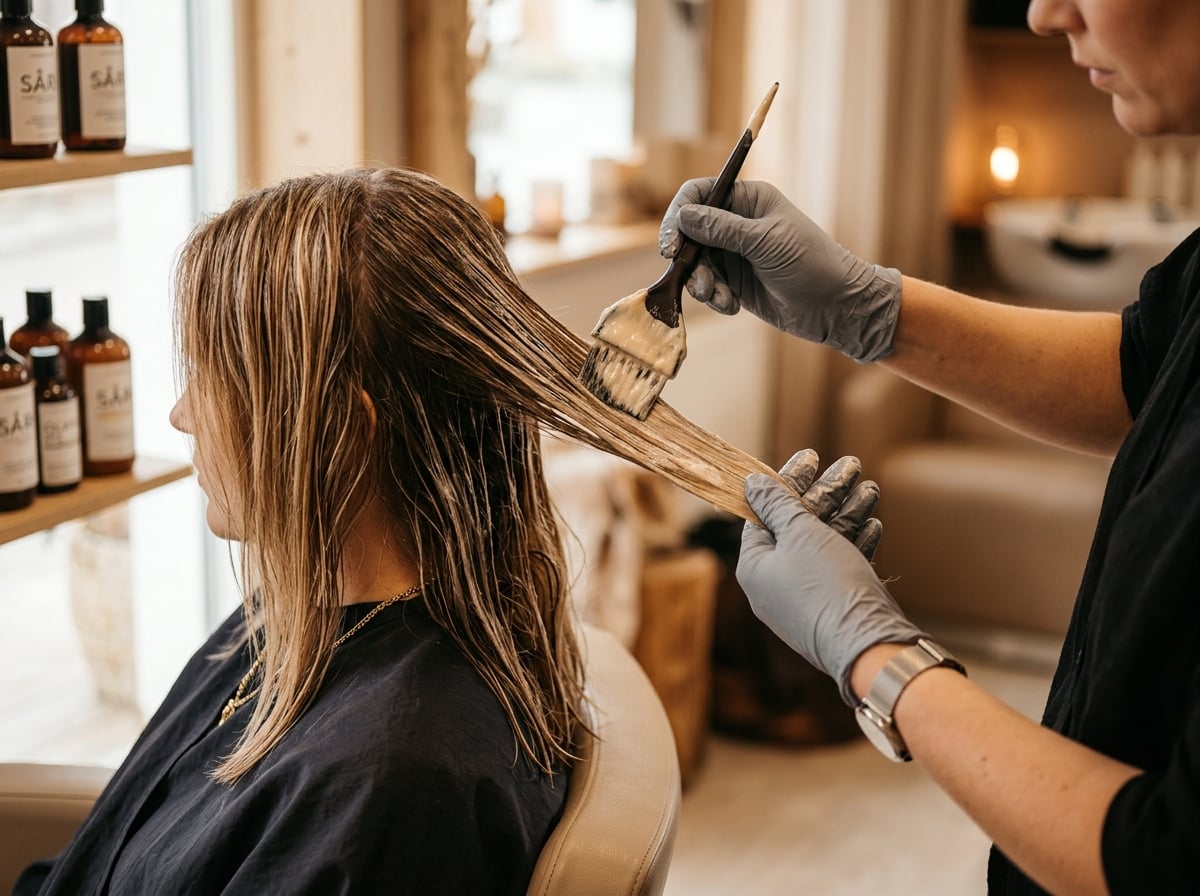 Keratin treatment application with precision and care