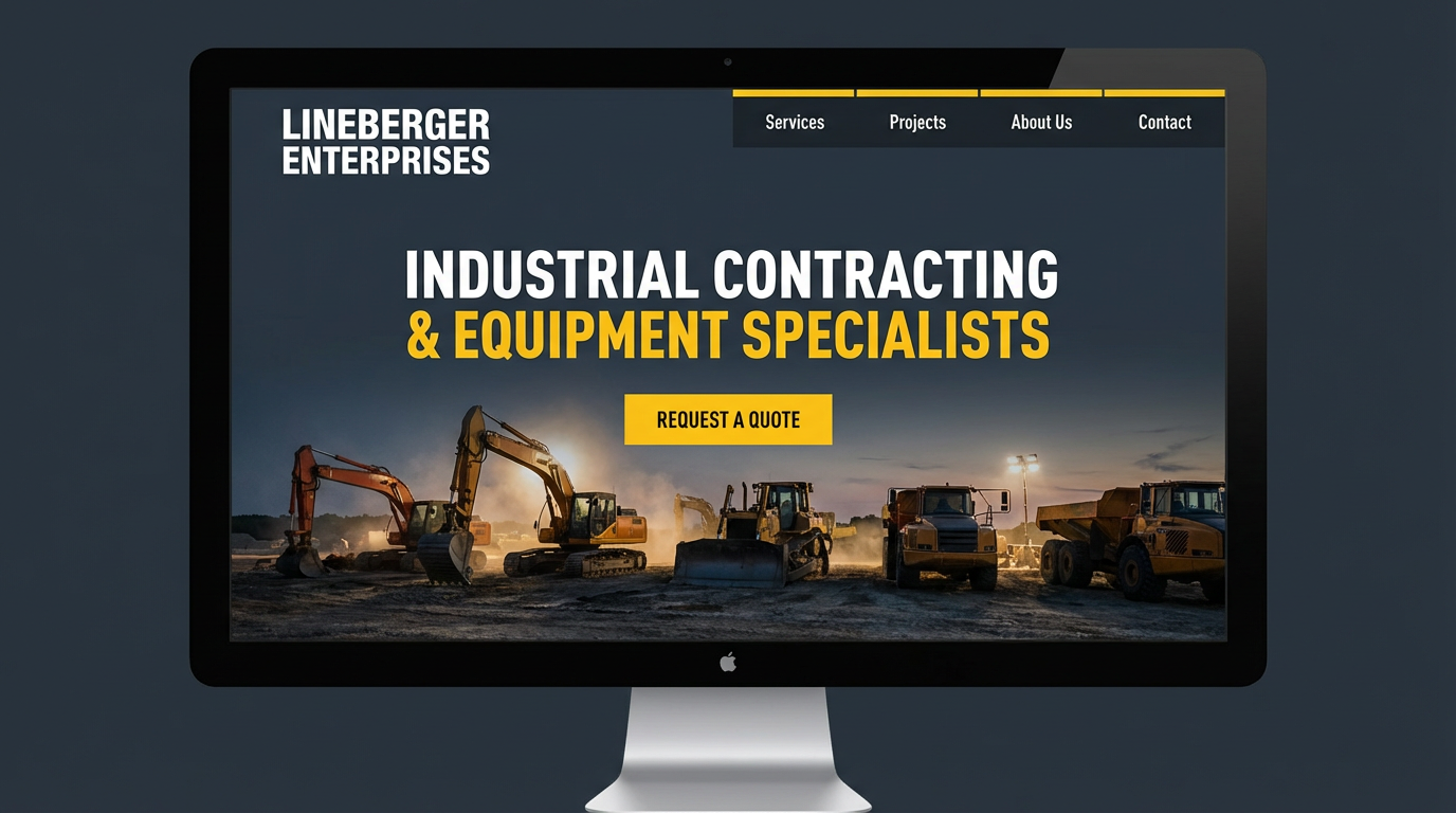 Live preview of Lineberger Enterprises demo website — Heavy / Industrial example