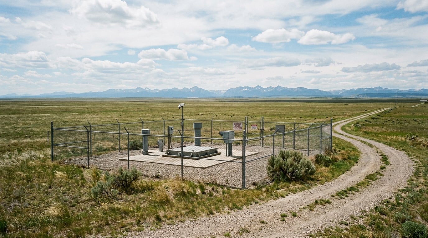 Malmstrom Air Force Base, Montana — remote prairie with ICBM missile silo infrastructure