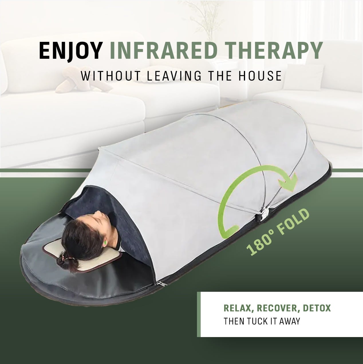 Portable infrared sauna tent for indoor home use