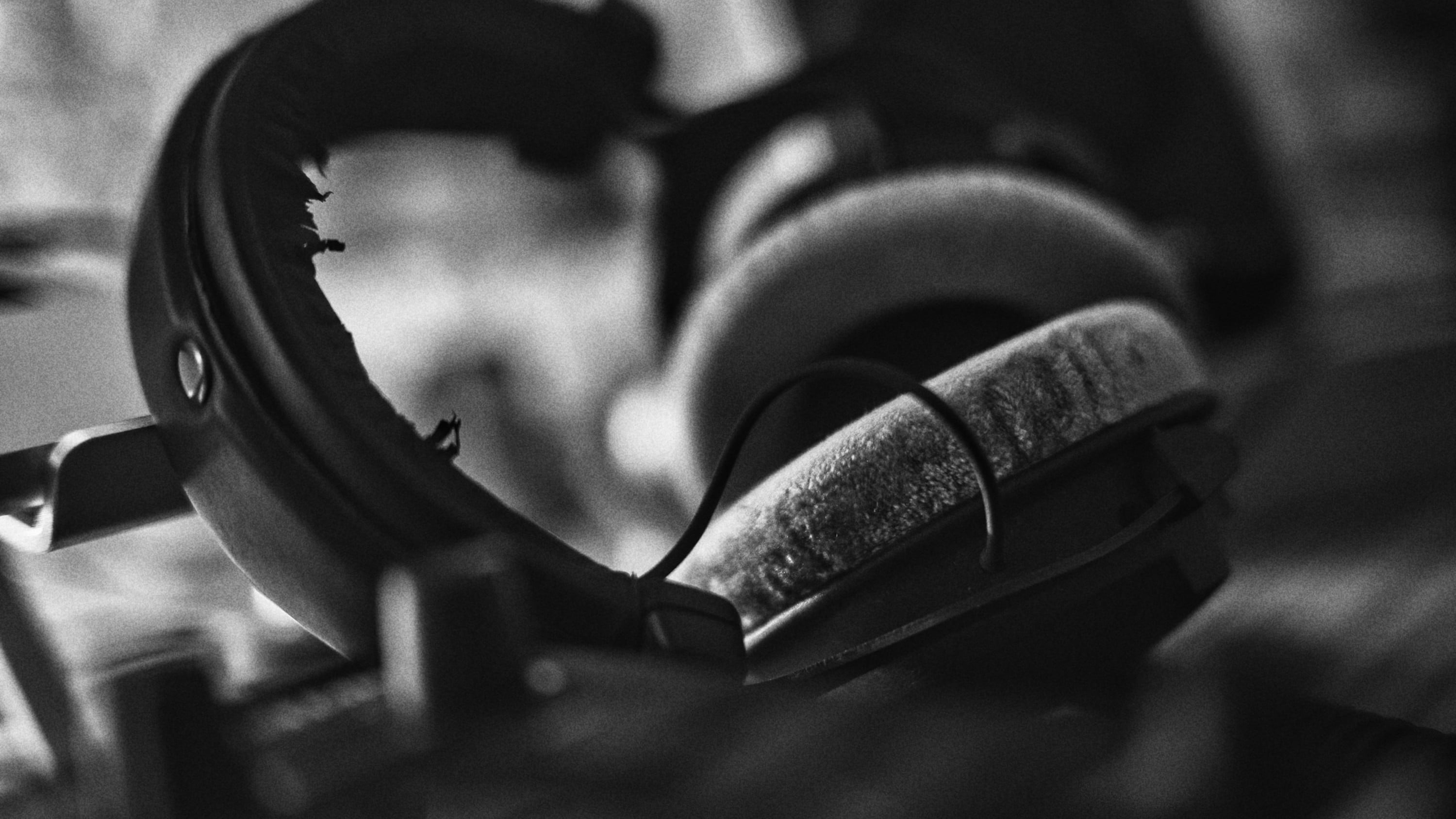 Studio headphones on mixing desk