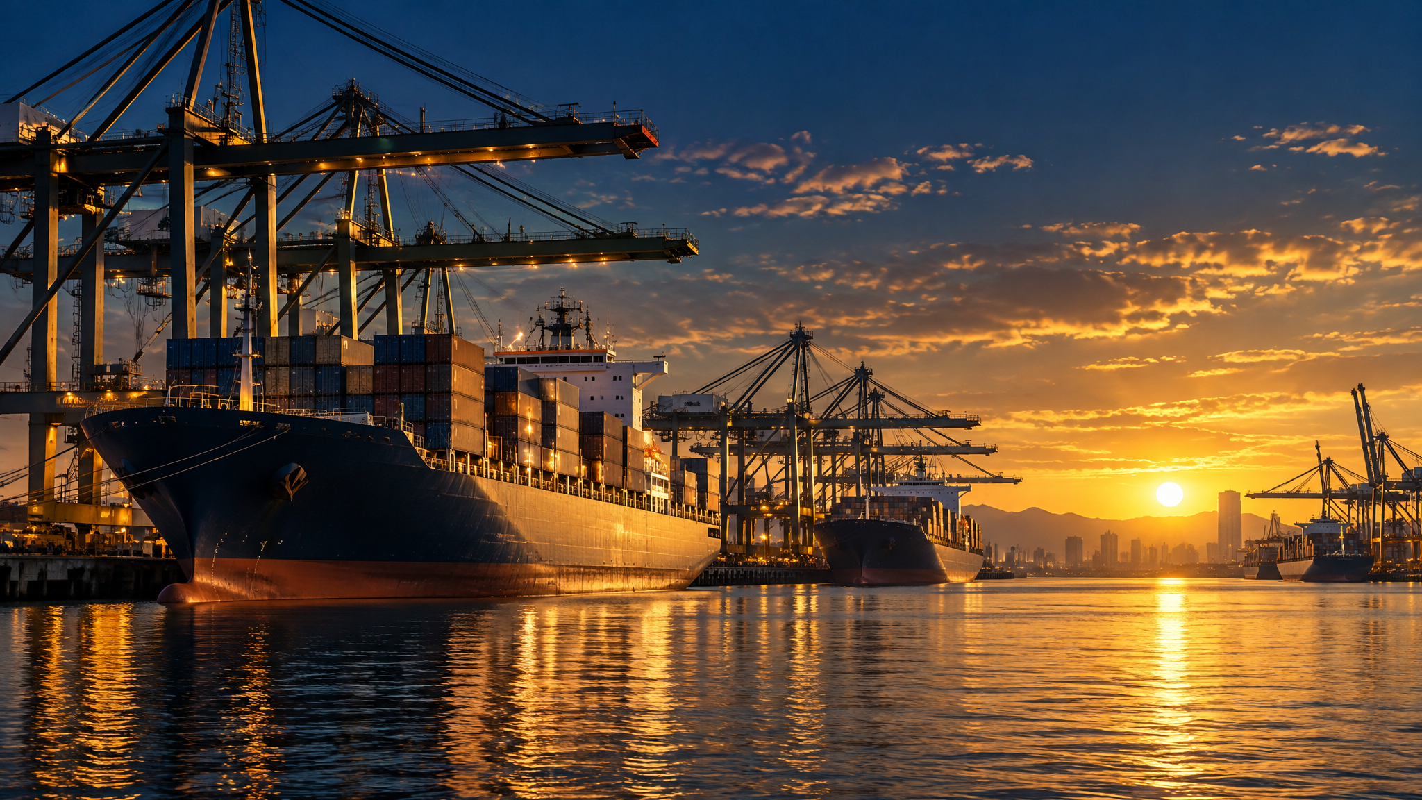 İki bölge arasında dış ticaret ve lojistiği simgeleyen konteyner limanı