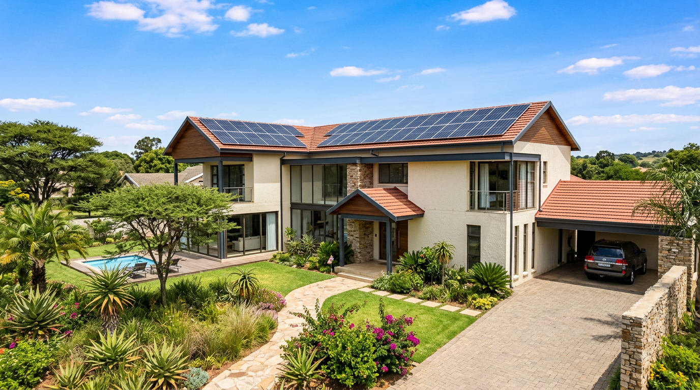 Beautiful residential home with solar panels in Bulawayo