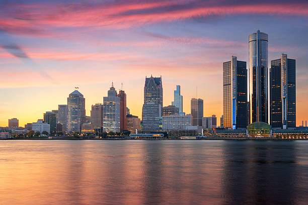 Detroit skyline on the Detroit River