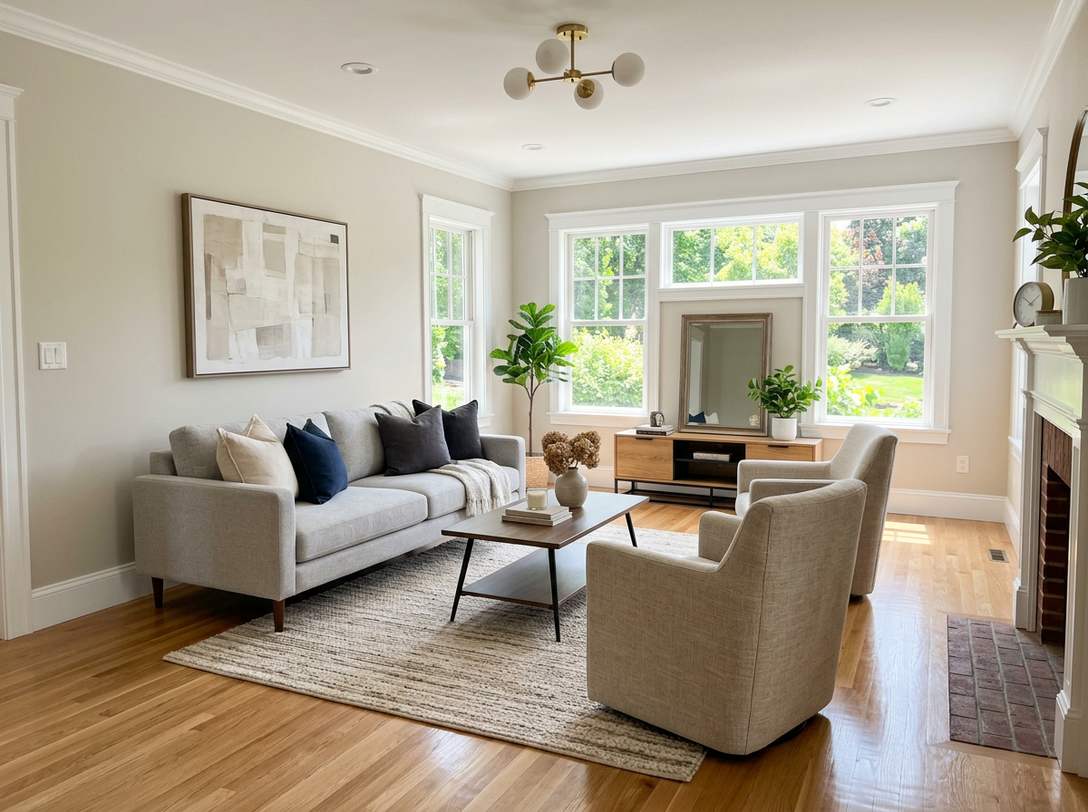 Living Room Water Damage - after restoration