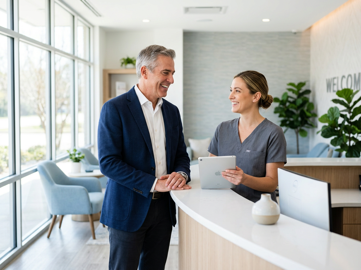 Modern dental practice reception area