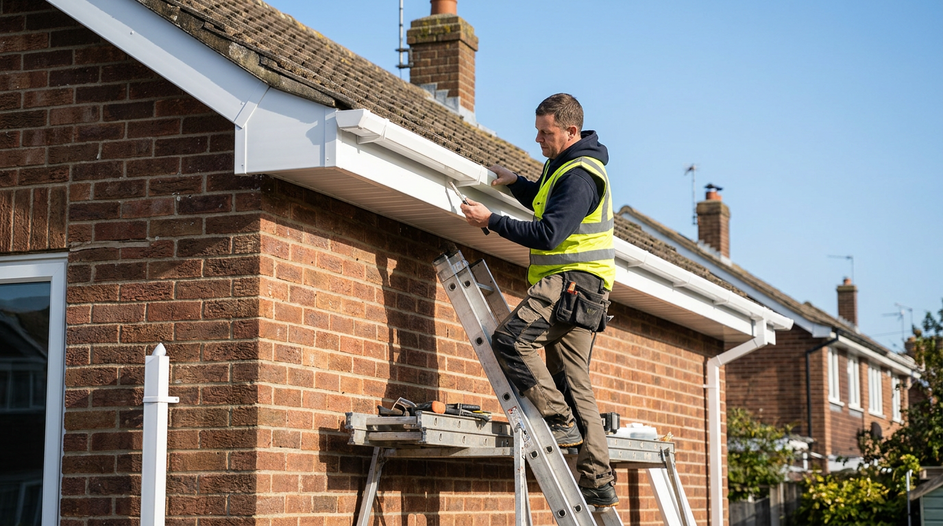 Guttering & Fascias on a UK home by Welsh Roofing and Building
