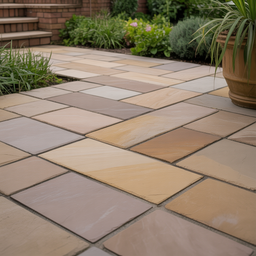 Sandstone patio detail with precise jointing