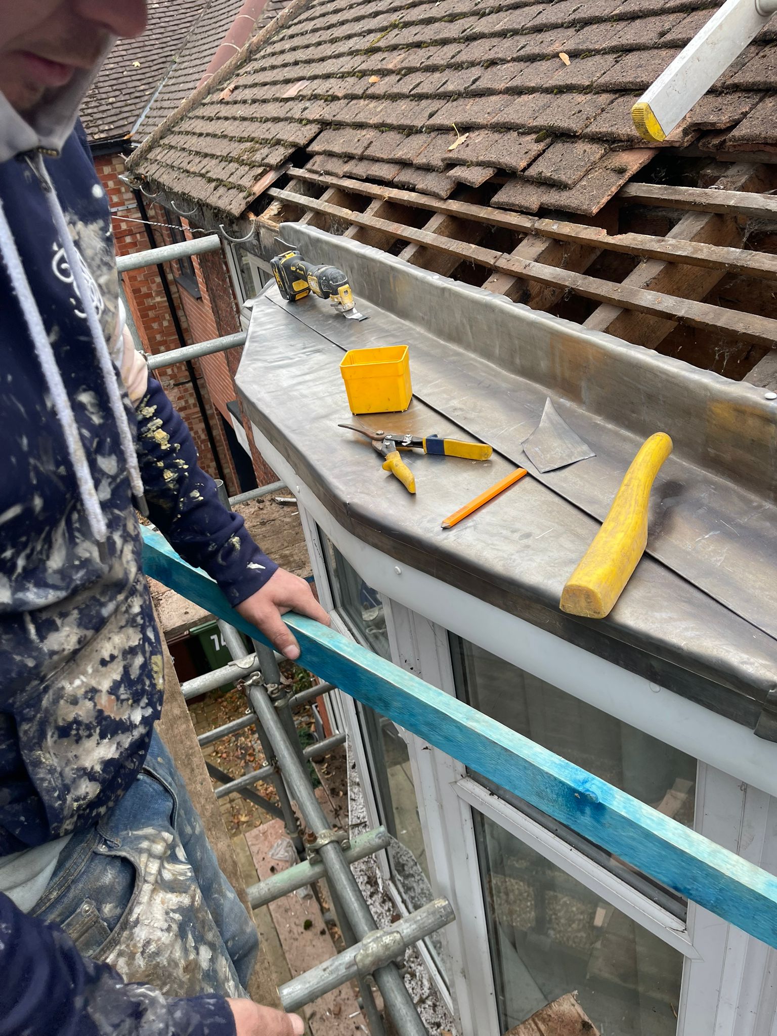 Fascia and soffit installation work in progress - Rightway Roofing Ltd