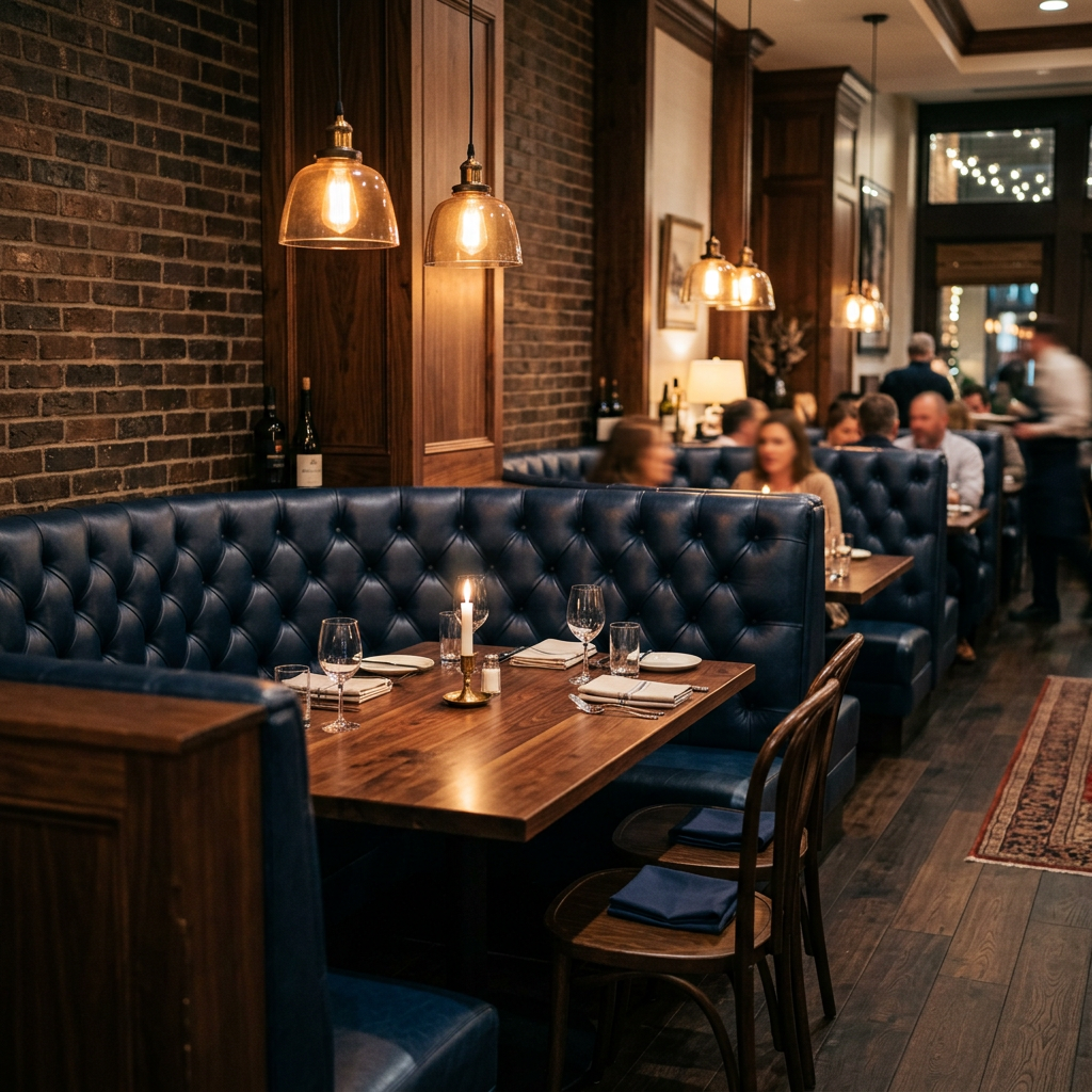 Commercial restaurant booth seating