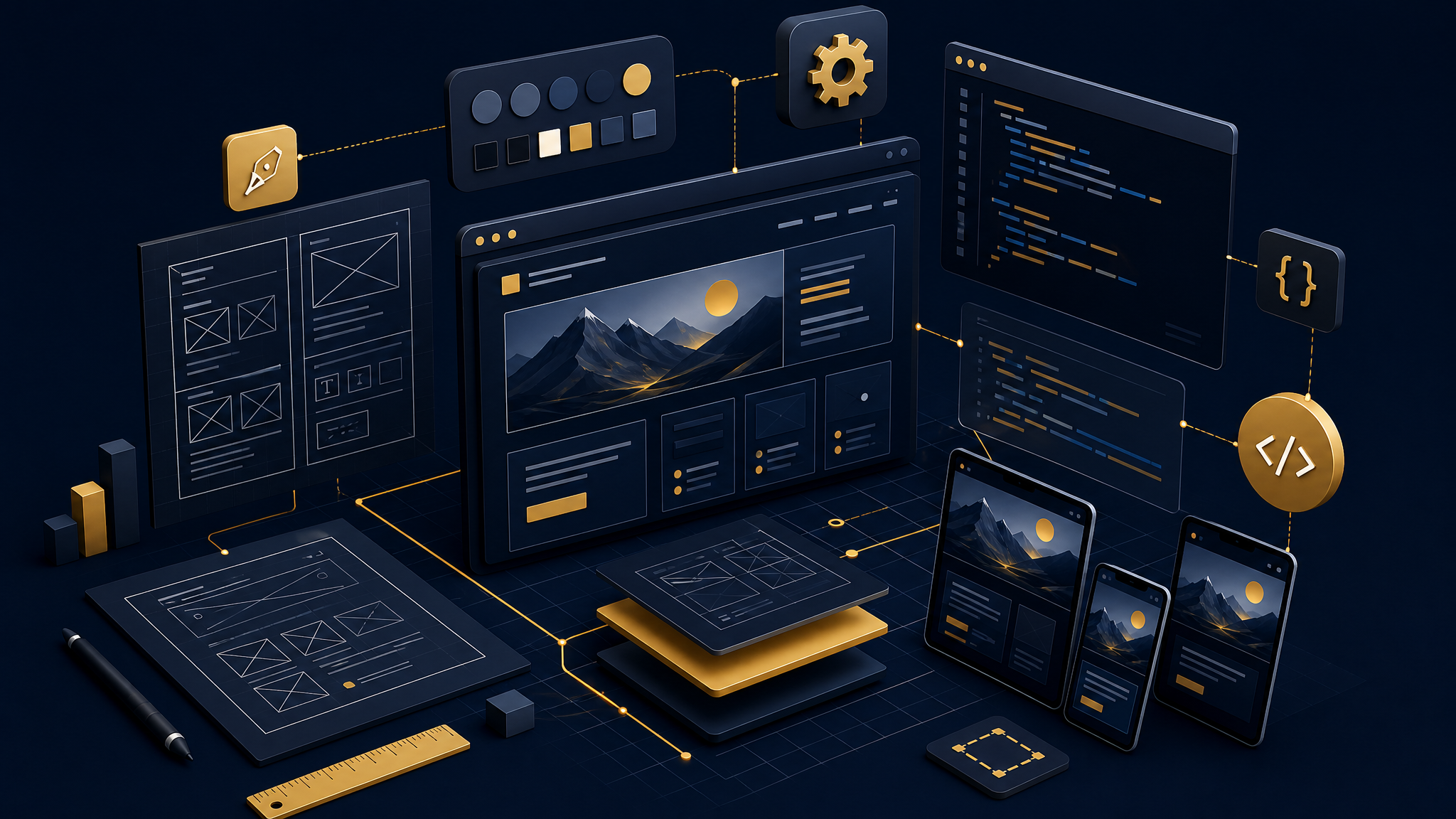 Web development process illustration