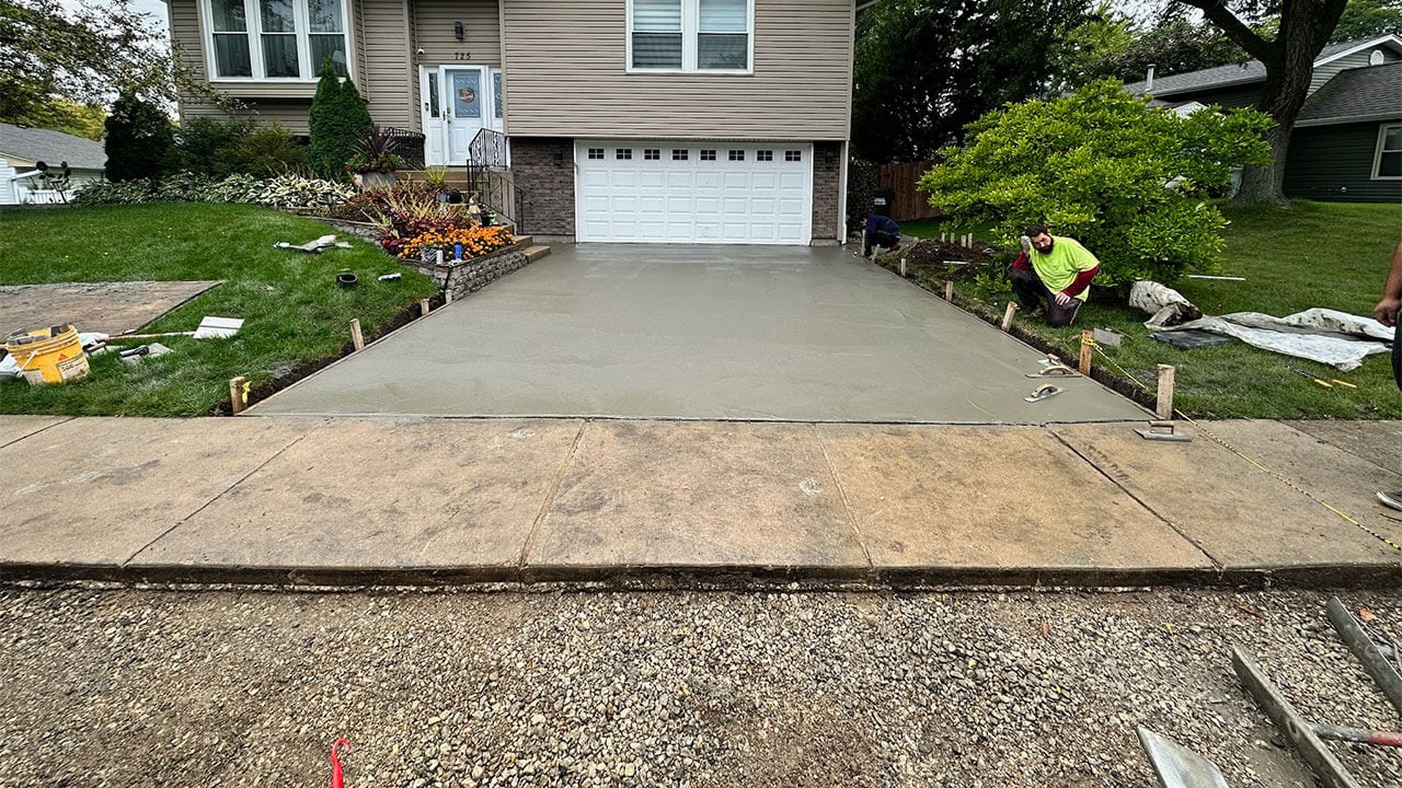 Professional concrete driveway installation in Minneapolis-Saint Paul metro area
