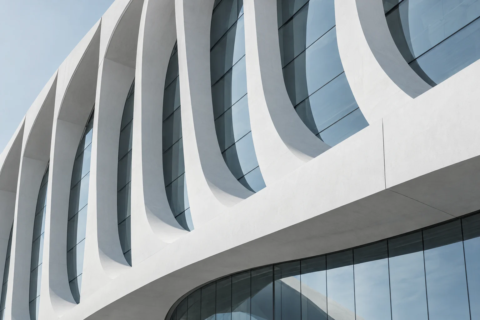 Precise geometric lines in contemporary architecture