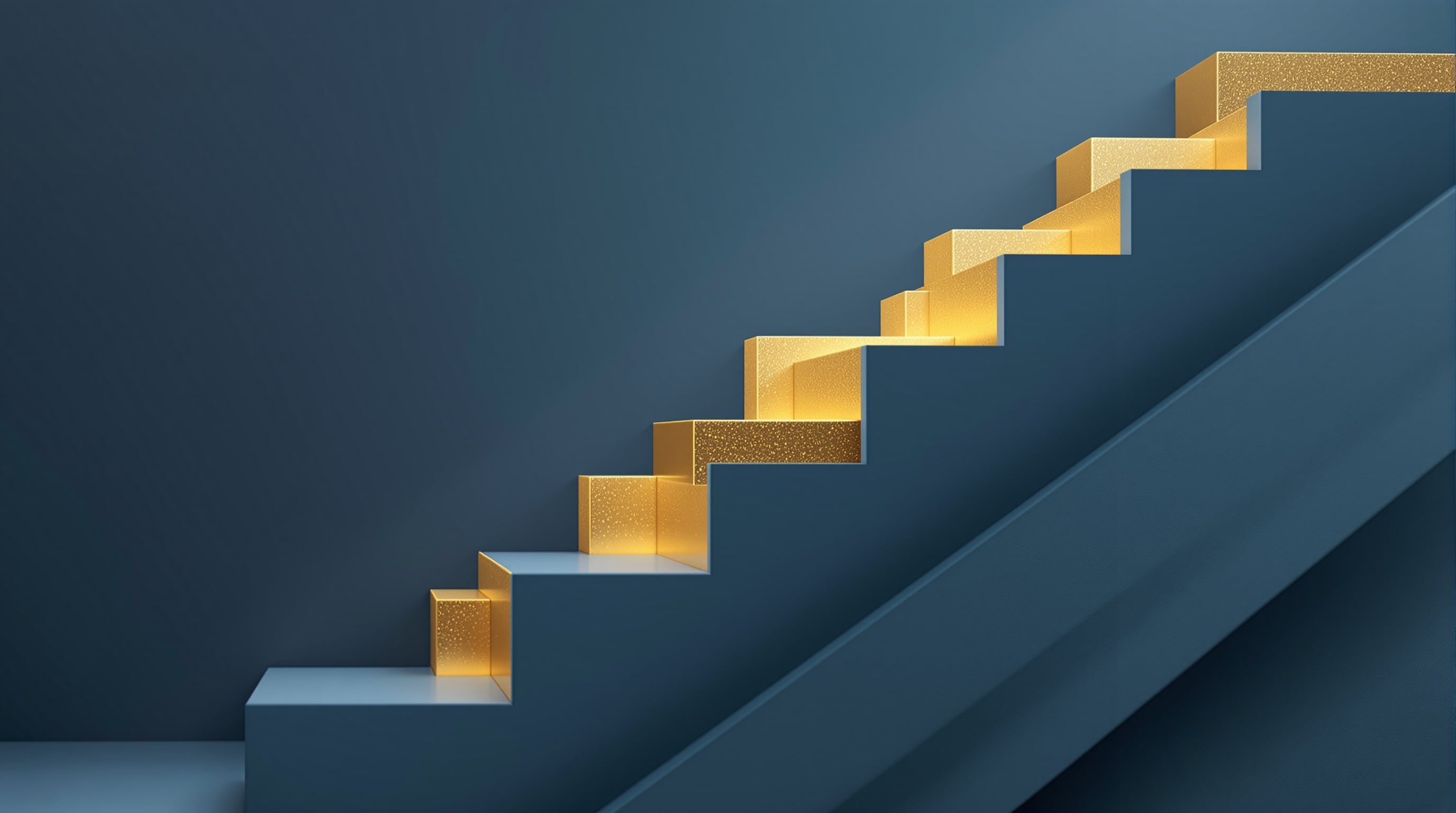 Abstrakte aufsteigende Stufen – Symbol für Wachstum und Mitgestaltung