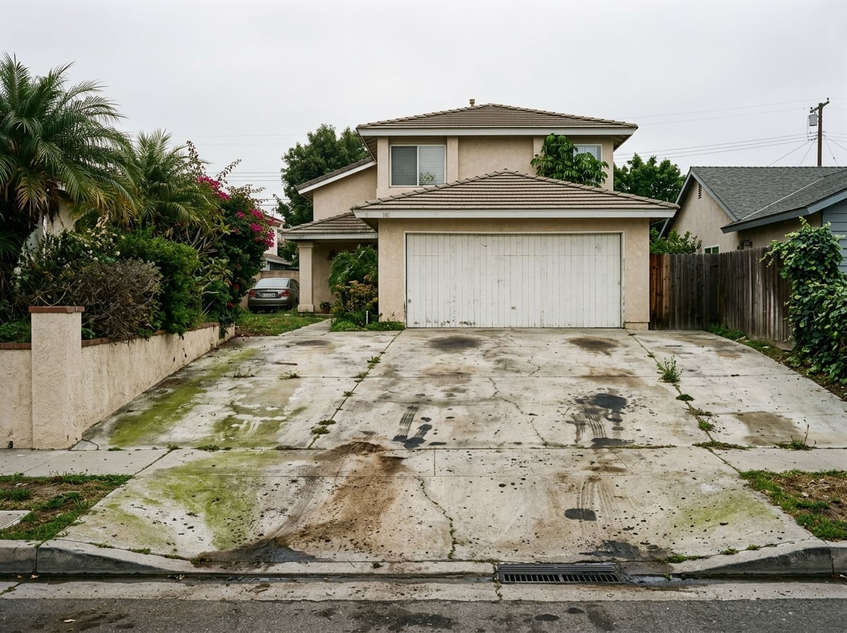 Concrete Driveway before cleaning