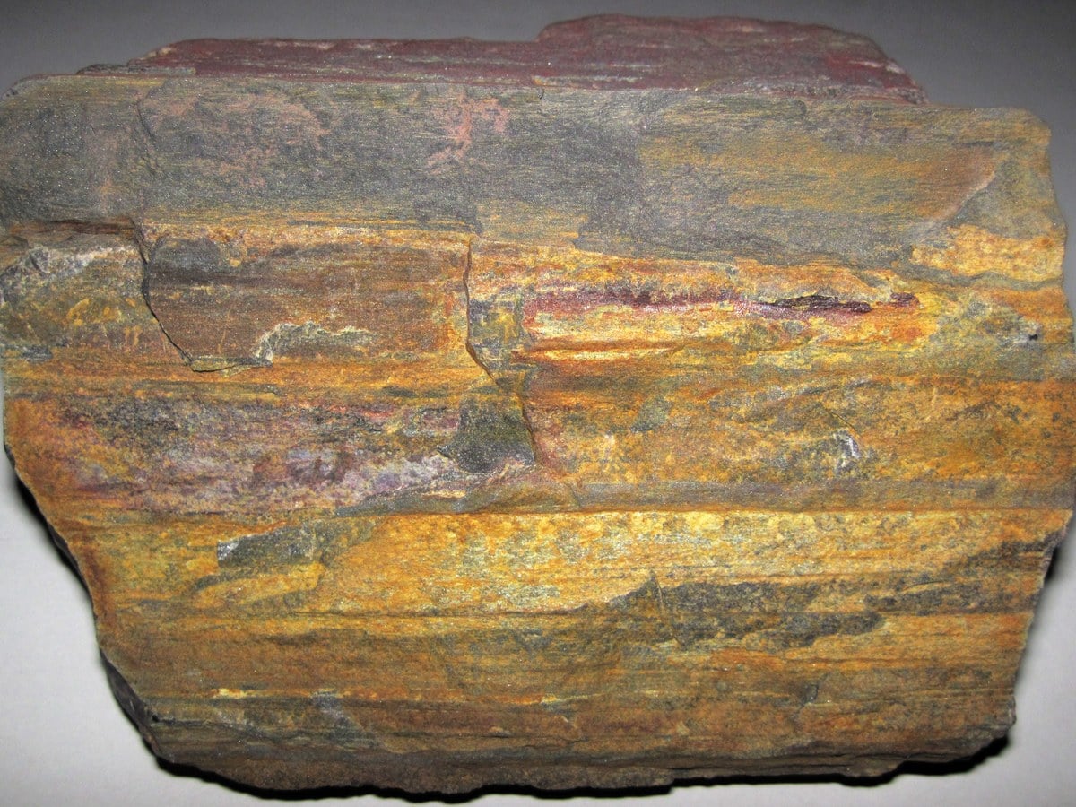 Banded iron ore rock