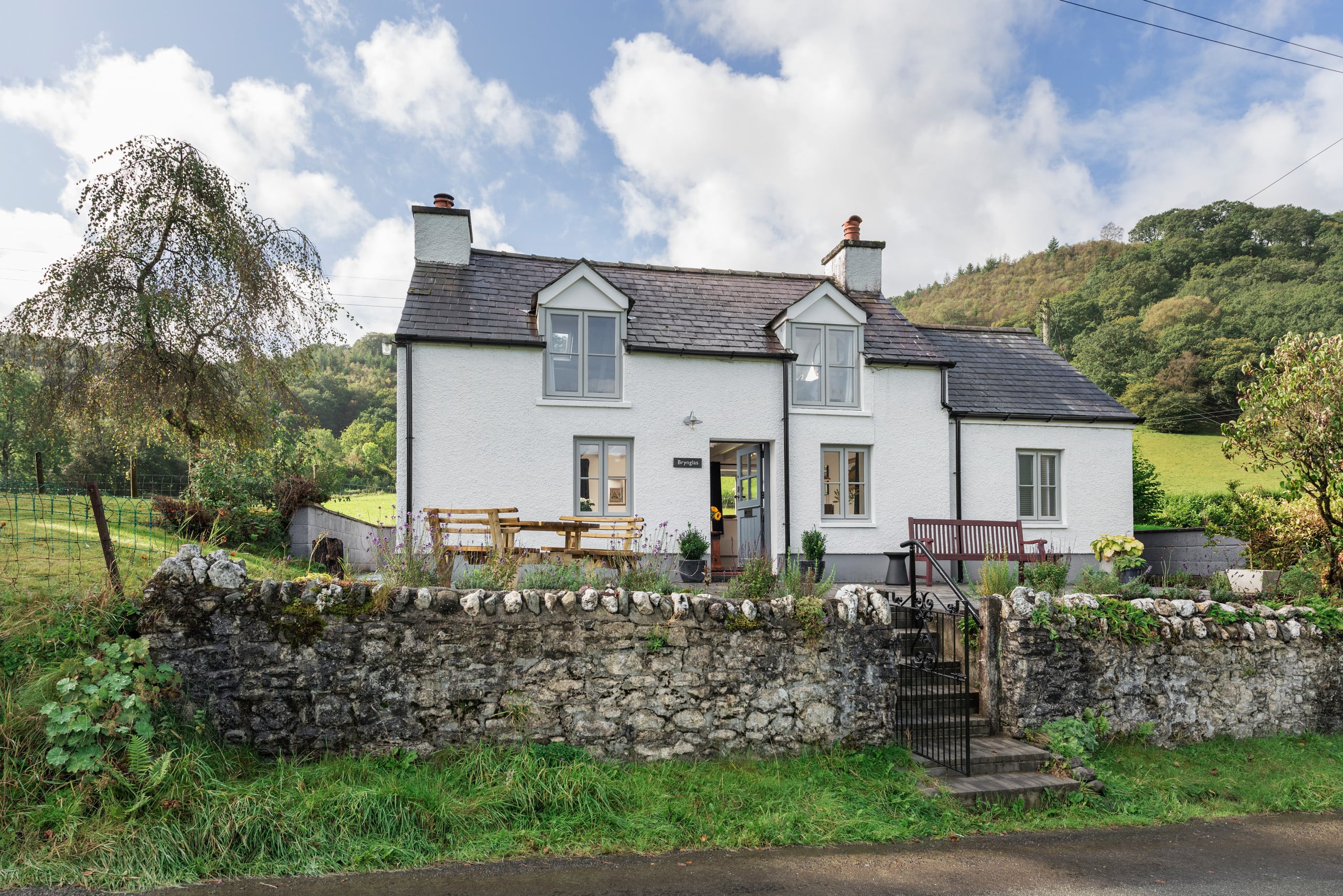 Traditional slate roof on Welsh cottage
