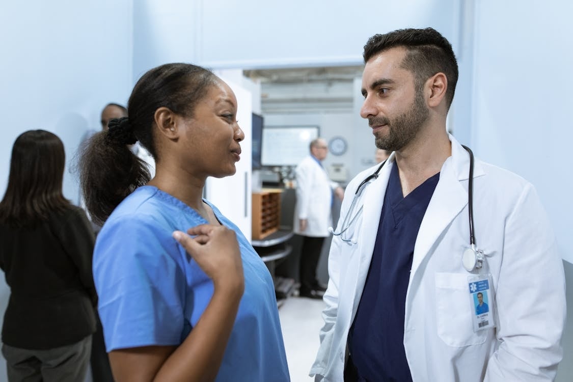 Diverse healthcare professionals collaborating