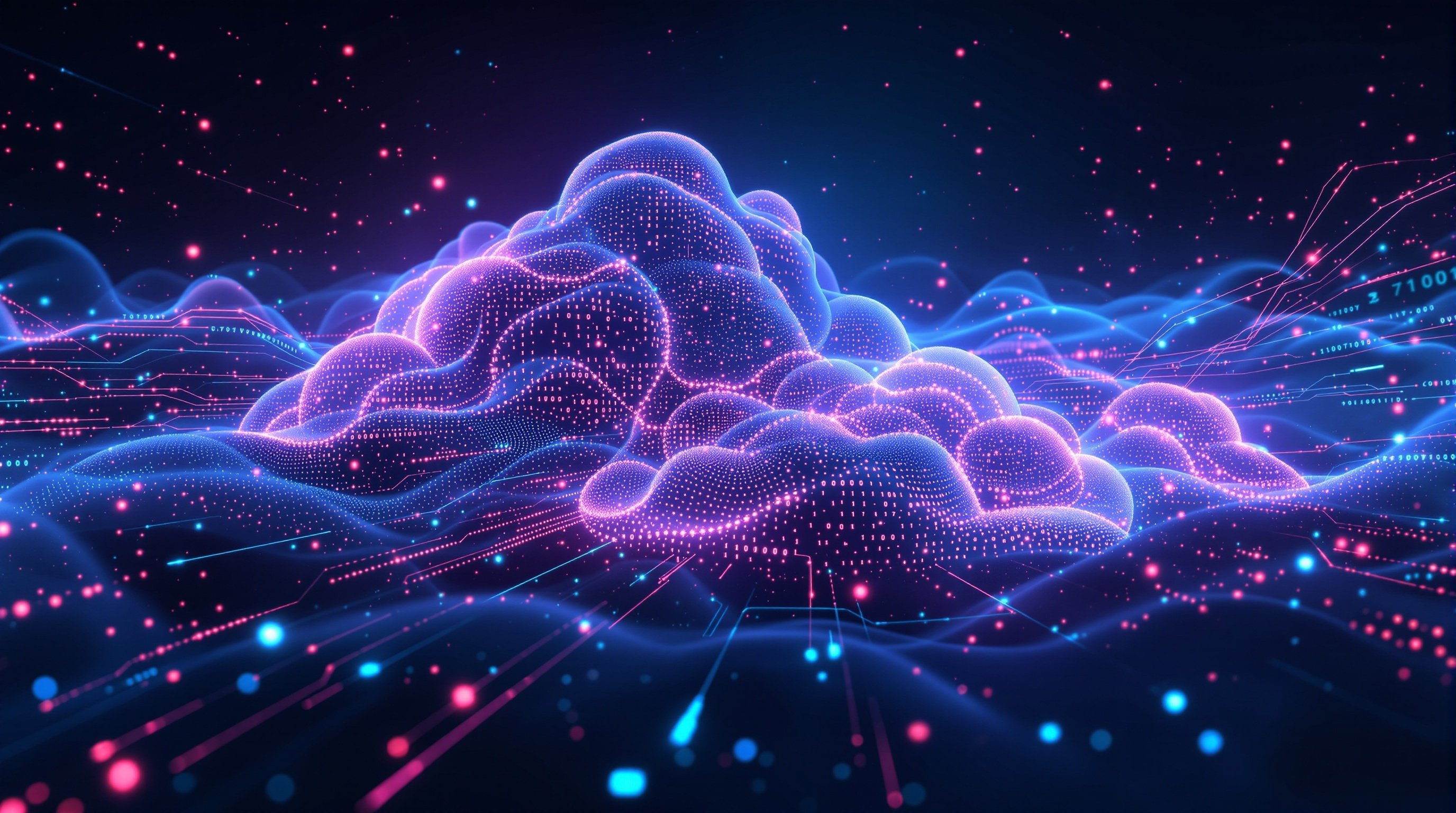 Cyberpunk cloud technology background