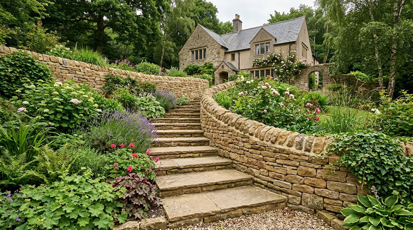 Stone Wall & Steps