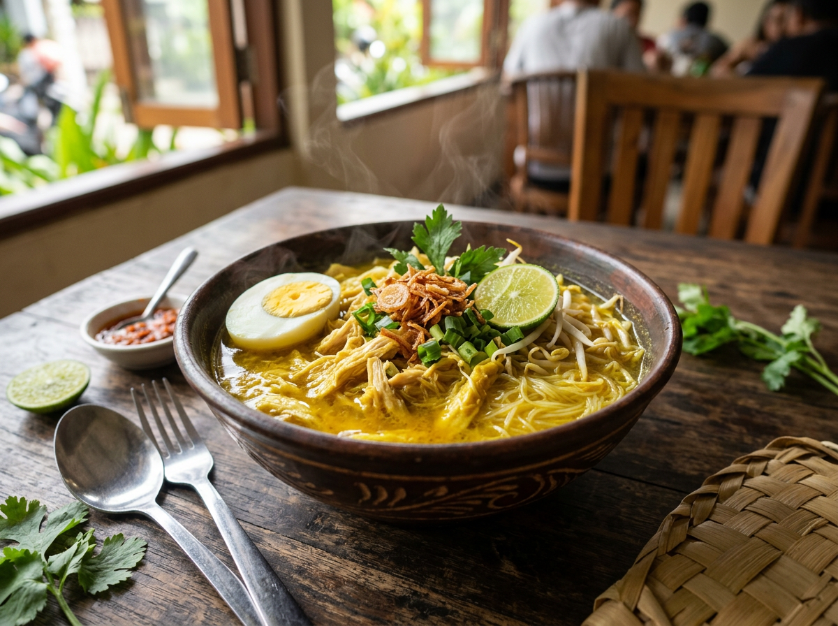 Indonesian Soto Ayam (Turmeric Chicken Soup)