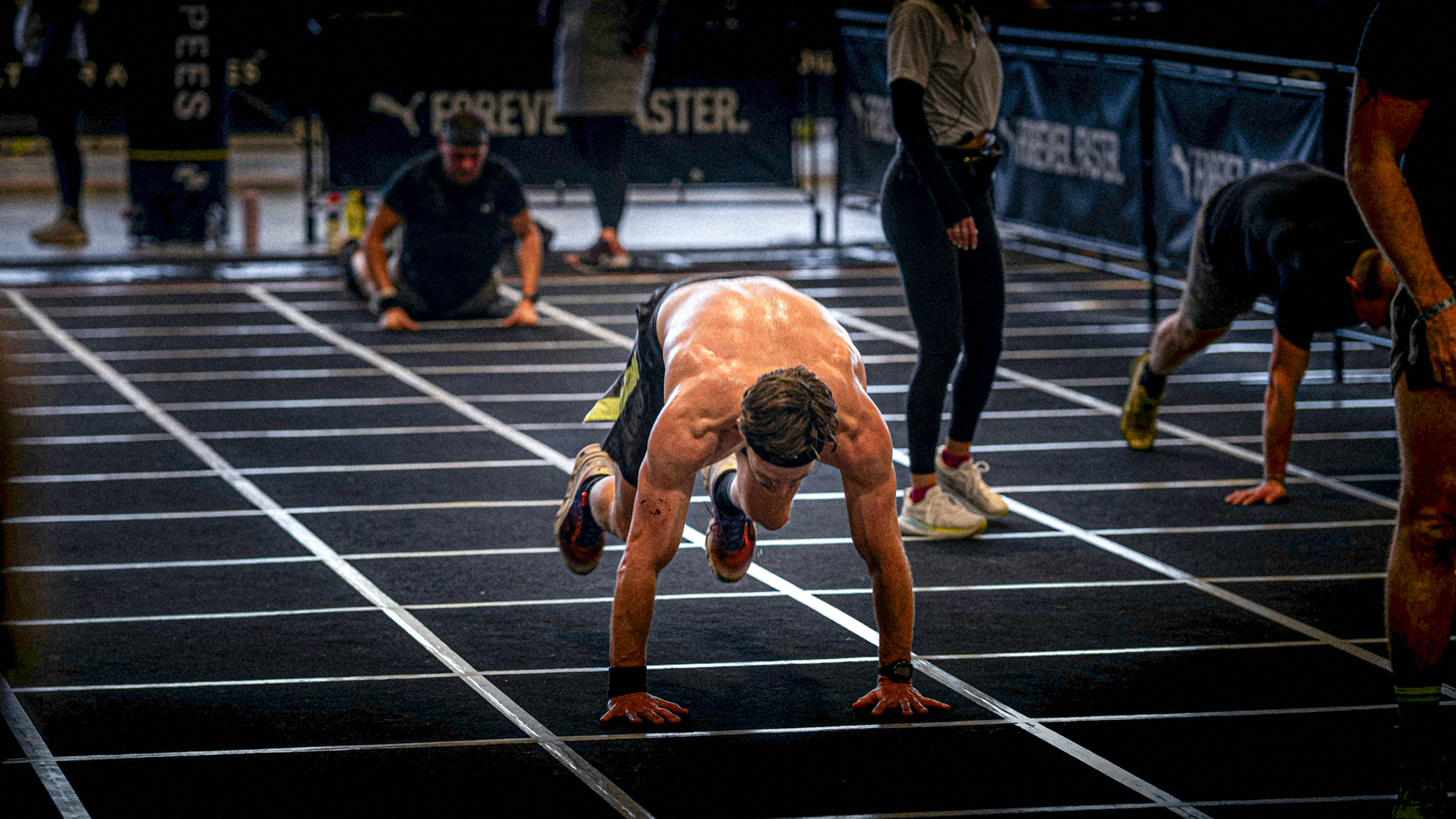 HYROX Burpee Broad Jumps training station