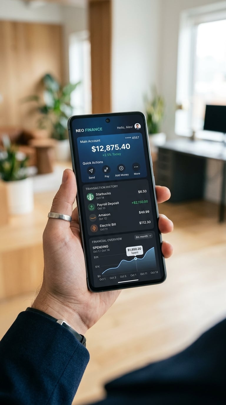 Wells Fargo Mobile app showing spending insights