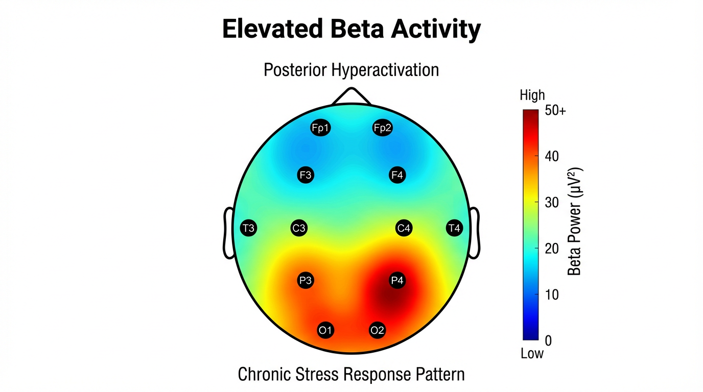 EEG Topography showing posterior hyperactivation pattern