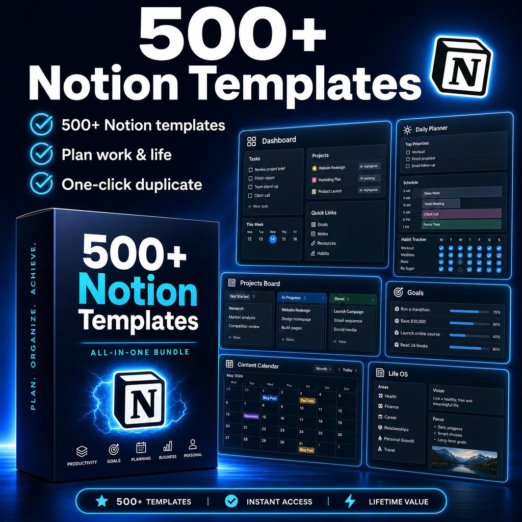 500+ Notion Templates