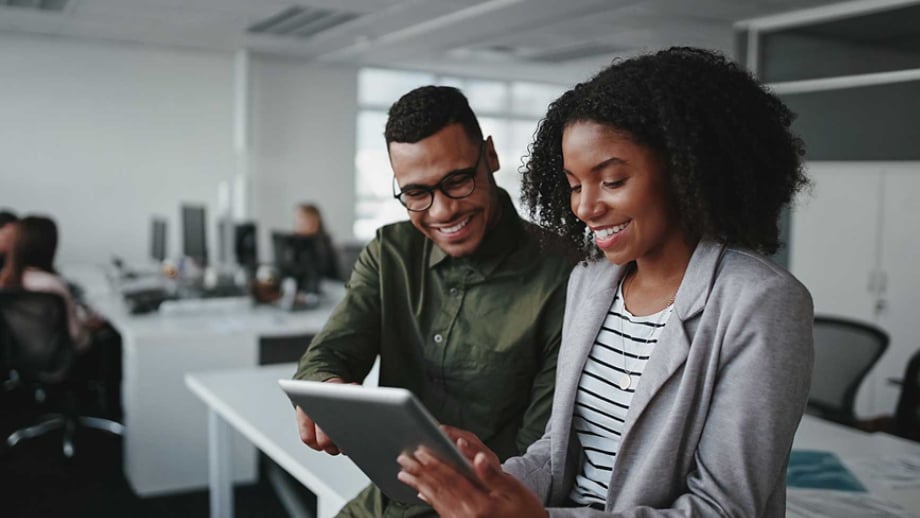 Black entrepreneurs networking at a professional business event