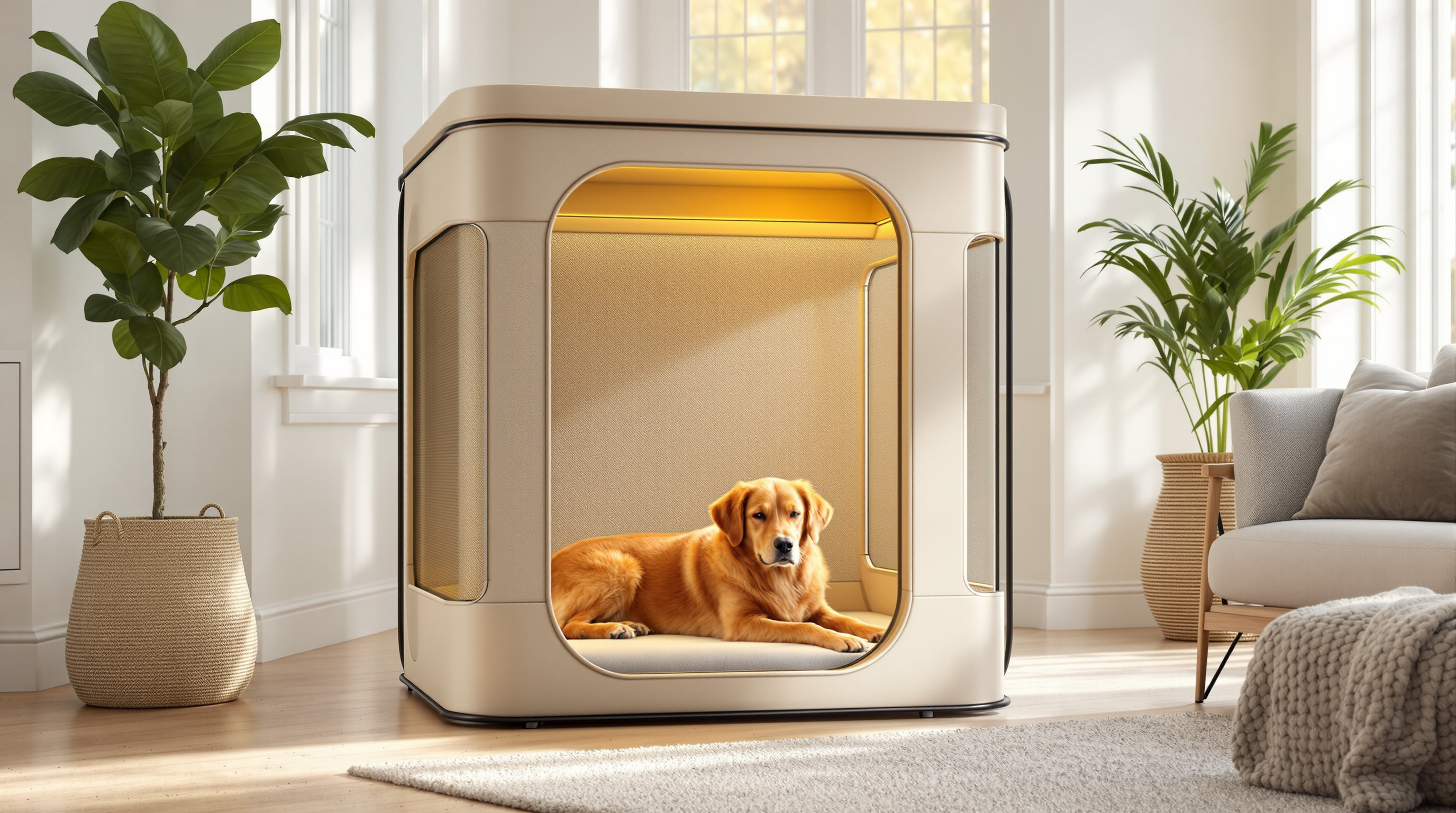 Happy dog in Pawdio Zen Den