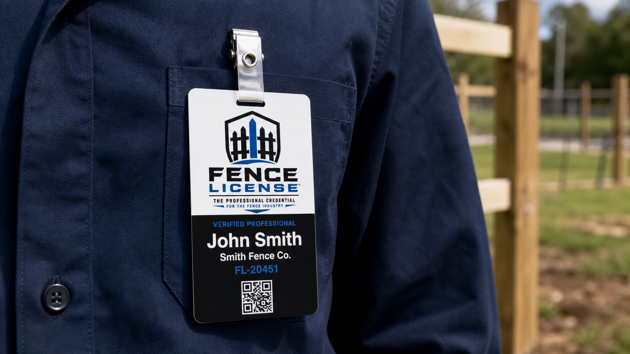 Fence License badge used on Clip-On Badge