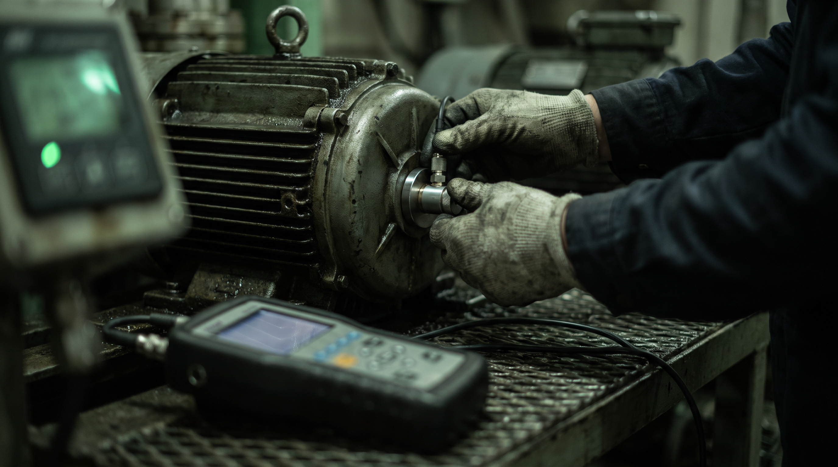 Vibrationsgivare monteras på elmotor med magnetfäste
