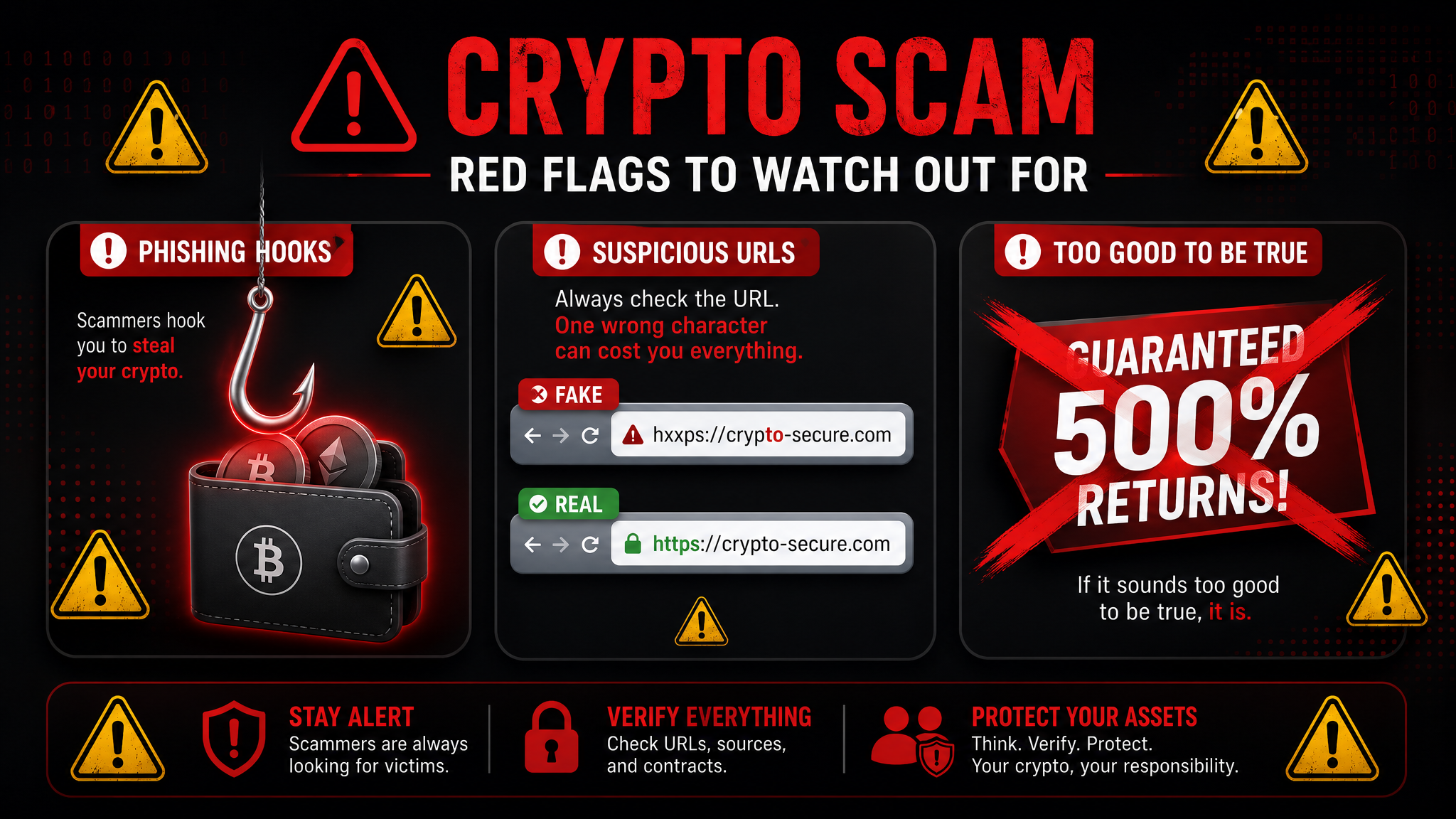 crypto scam warning signs 2026 how to avoid phishing rug pulls