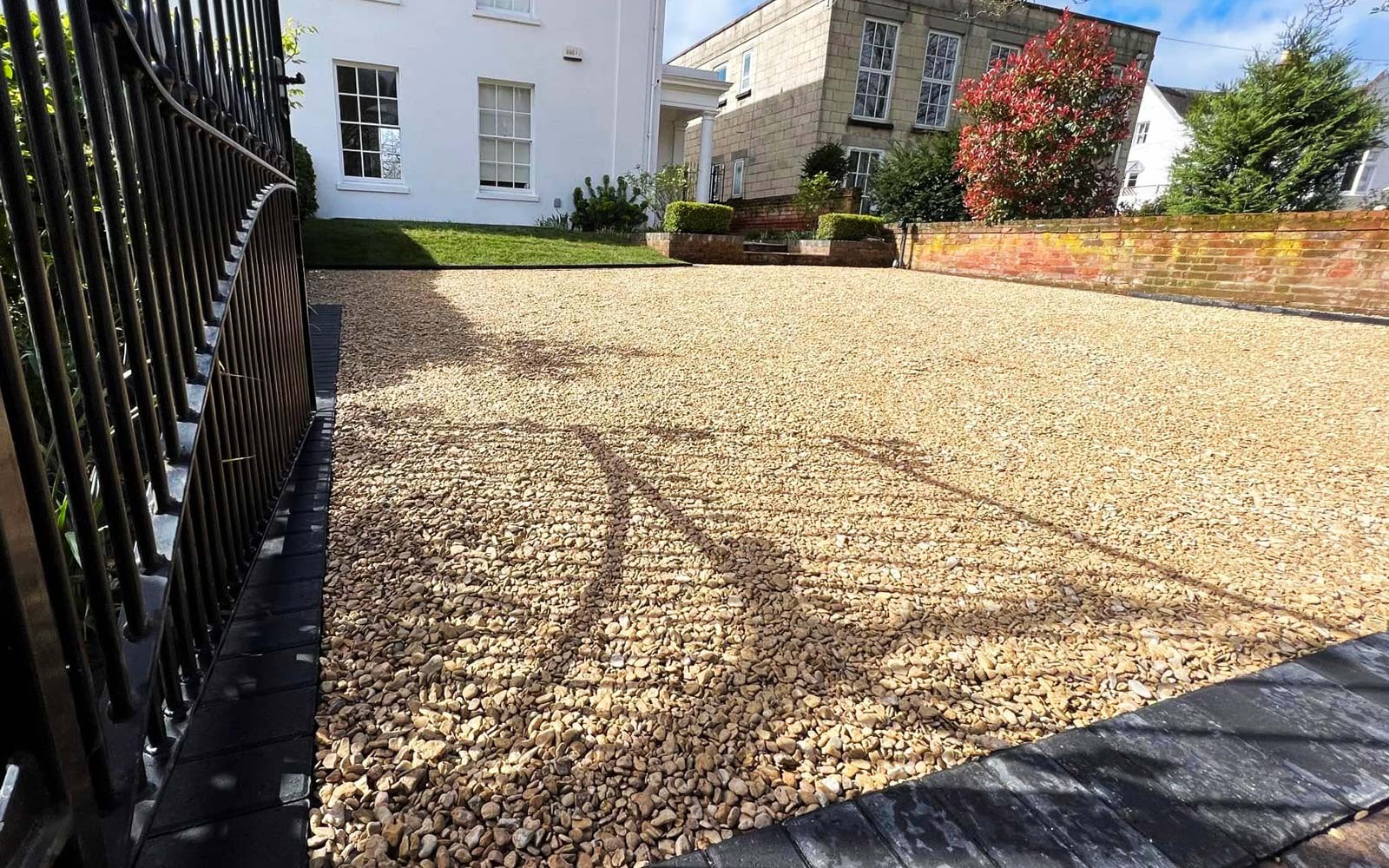Decorative gravel driveway