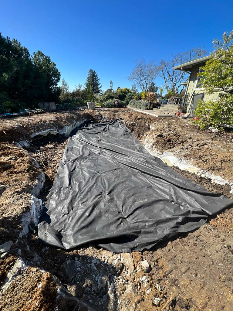 Geotextile Fabric in Excavated Pool